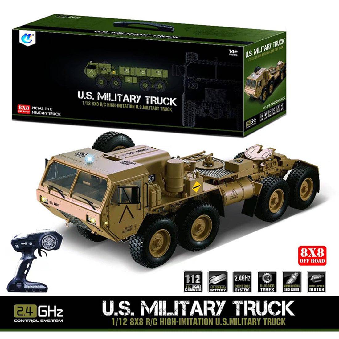 HG 1 12 8 x 8 R C 2.4G Electric Remote Control Militray Truck Model All Terrin Truck Kit Stirlingkit