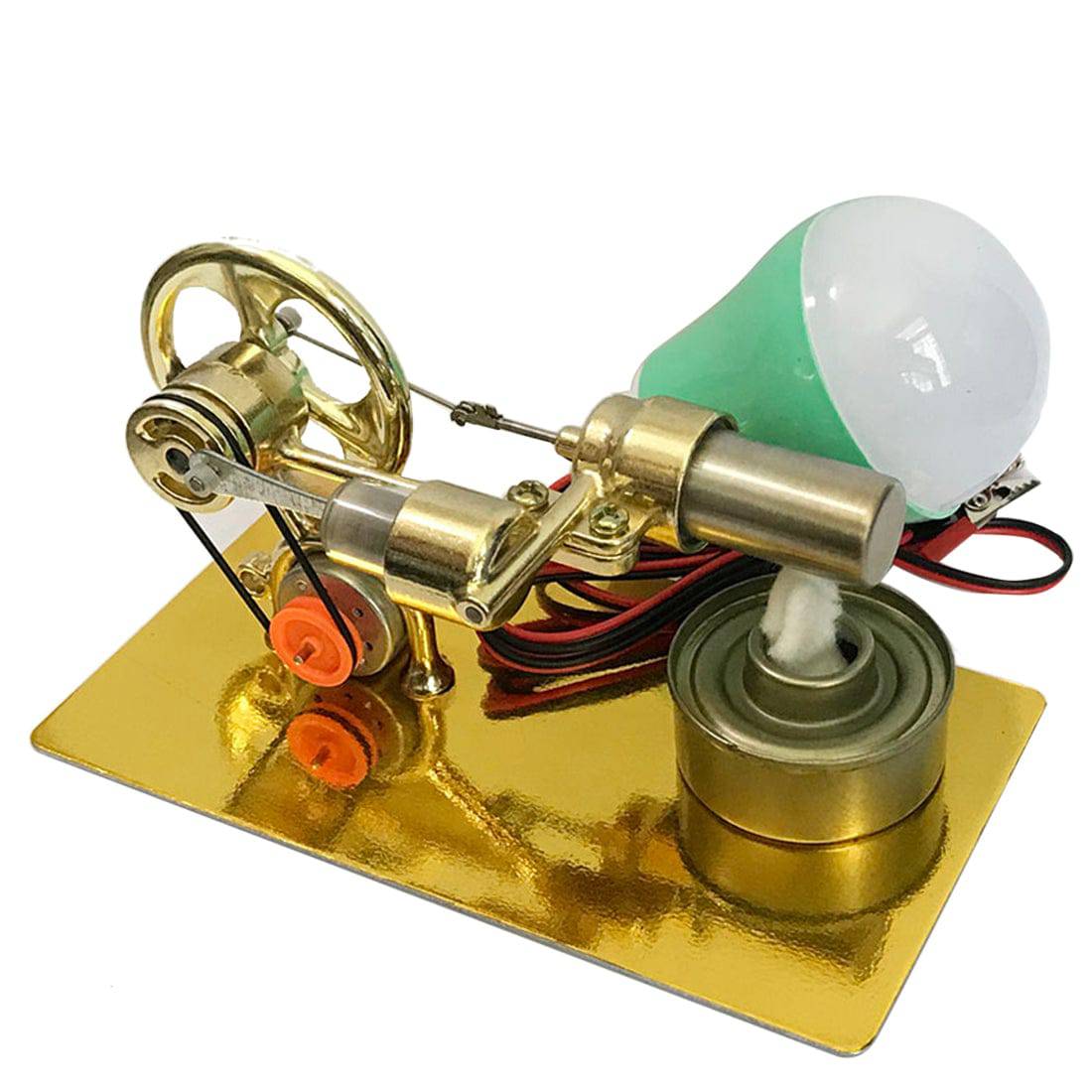 Assembly Single Cylinder Stirling Engine Generator DIY Model - Golden -  Stirlingkit