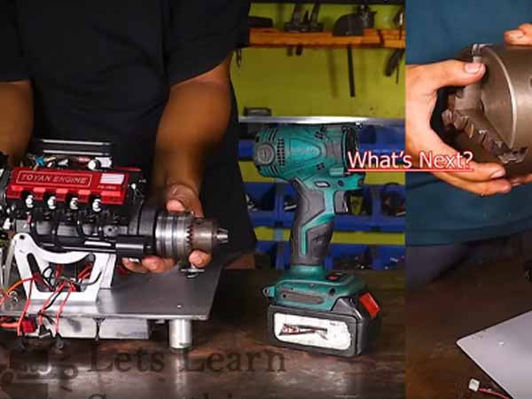 Youtuber Lets Learn Something Toyan V8 Powered Drill / Lathe? You Vote | Stirlingkit