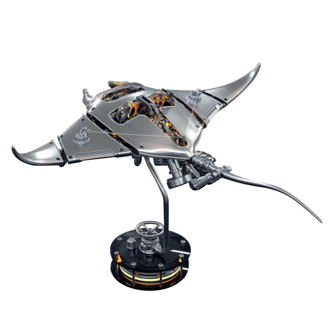 Steampunk Mobula Manta Ray Mechanical 3D Metal Model Building Kits 200+PCS