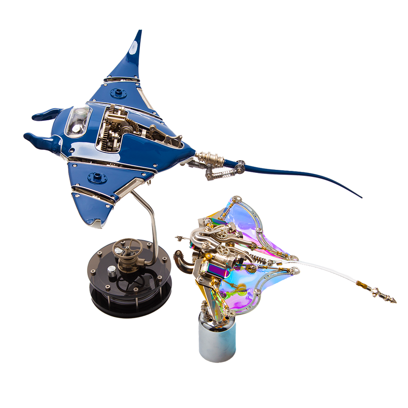 Steampunk Mobula Manta Ray Mechanical 3D Metal Model Building Kits 200+PCS