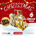 ENJOMOR DIY Hot Air Stirling Engine Model Building Kits Golden