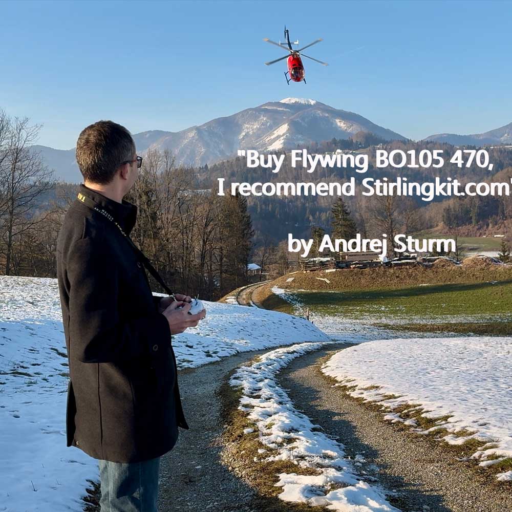 FLYWING BO105 470 Size Scale GPS Heli Drone 2.4G 6CH Big Military RC Helicopter With H1 Flight Controller