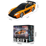 1/43 Scale Mini RC Car 2.4G Full-Proportional LED Remote Control 4WD Drift Racing Car