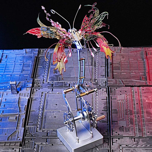 3D Metal Mechanical Kinetic Butterfly Assembly Model Building Kit with Transmission