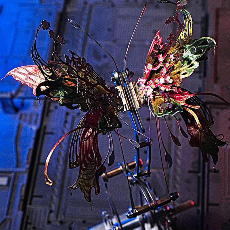 3D Metal Mechanical Kinetic Butterfly Assembly Model Building Kit with Transmission