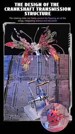 3D Metal Mechanical Kinetic Butterfly Assembly Model Building Kit with Transmission