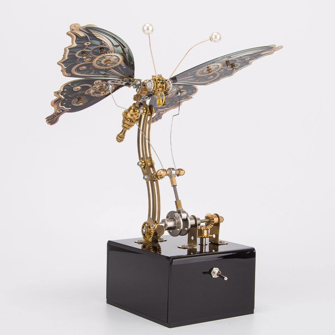 3D Steampunk Kinetic Butterfly Metal Art Sculpture Kits Automata Music Box