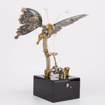 3D Steampunk Kinetic Butterfly Metal Art Sculpture Kits Automata Music Box