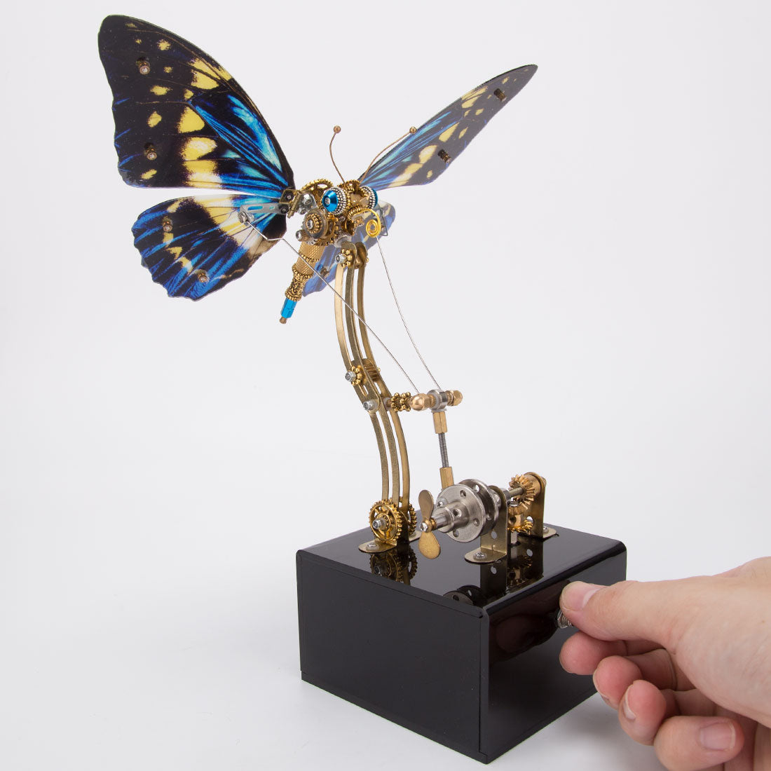 3D Steampunk Kinetic Butterfly Metal Art Sculpture Kits Automata Music Box