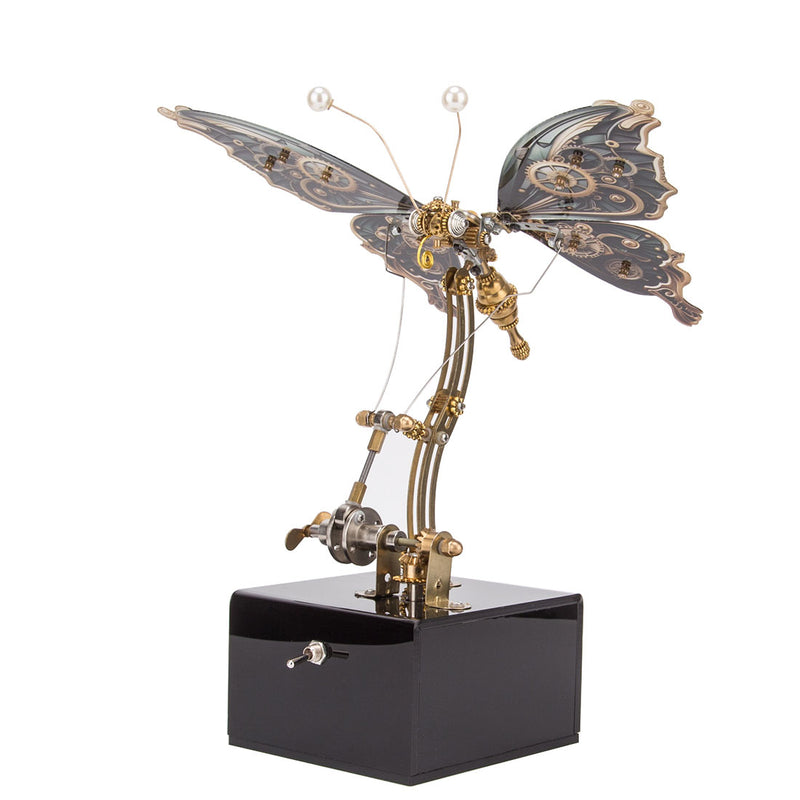 3D Steampunk Kinetic Butterfly Metal Art Sculpture Kits Automata Music Box