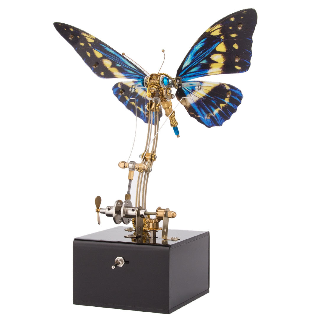 3D Steampunk Kinetic Butterfly Metal Art Sculpture Kits Automata Music Box