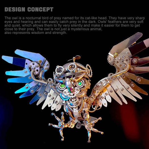 700+PCS Steampunk Owl DIY Assembly Model Building Kits - stirlingkit