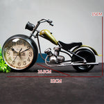 Handcrafted Retro Motorcycle Model with Clock Desk Toy for Biker