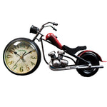 Handcrafted Retro Motorcycle Model with Clock Desk Toy for Biker