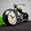 Handcrafted Retro Motorcycle Model with Clock Desk Toy for Biker