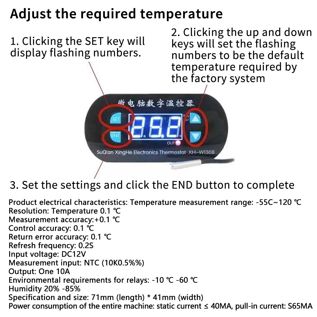 XH-W1308 Digital Thermostat Temptrature Controller Module