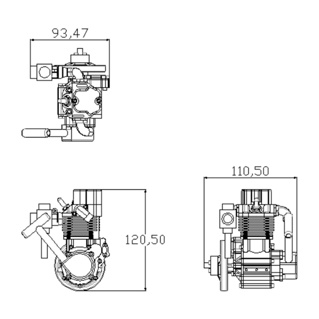 ENJOMOR GS-DK01 4 Stroke Single Cylinder Gas Power Engine RTR 14000rpm 8cc