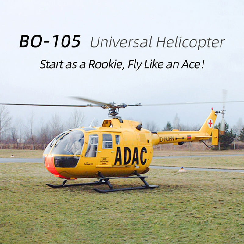 FLYWING BO105 470 Size Scale GPS Heli Drone 2.4G 6CH Big Military RC Helicopter With H1 Flight Controller