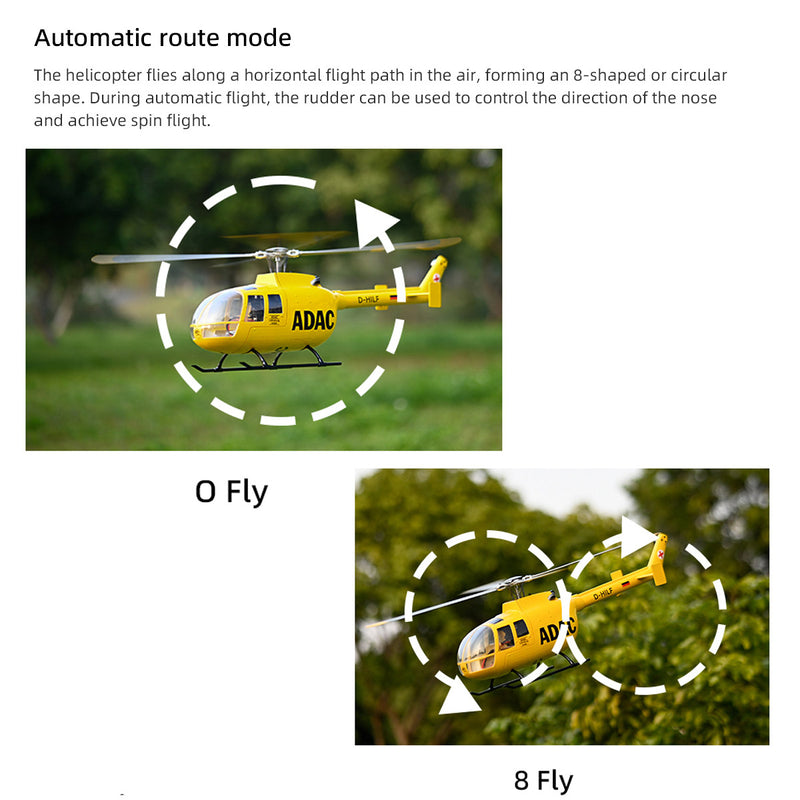 FLYWING BO105 470 Size Scale GPS Heli Drone 2.4G 6CH Big Military RC Helicopter With H1 Flight Controller