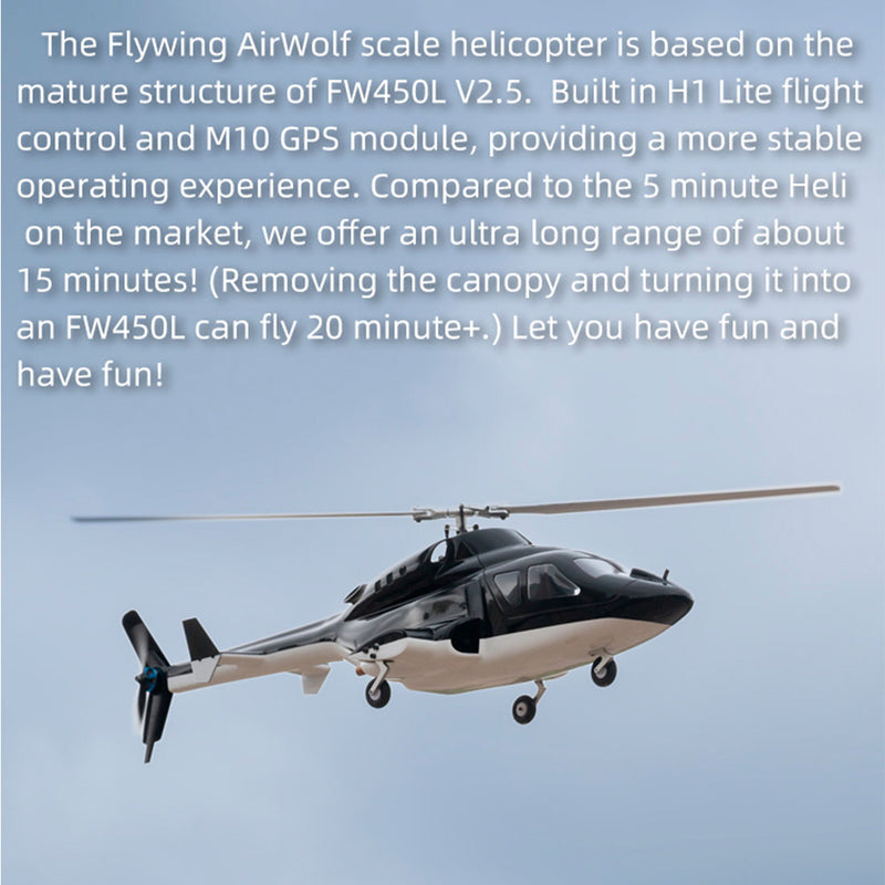 FLYWING FW450L Big Airwolf GPSRC Helicopter 2.4G RC 6CH  450-Class Electric Airplane Model