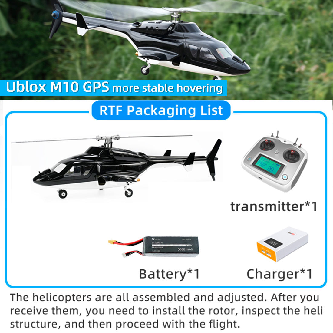 FLYWING FW450L Big Airwolf GPSRC Helicopter 2.4G RC 6CH  450-Class Electric Airplane Model