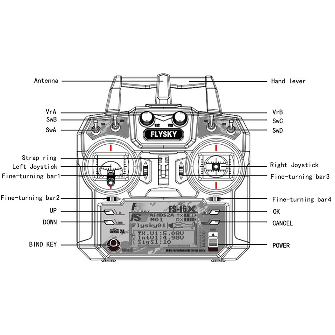 FS-i6X Remote Control with IA6B Receiver Helicopter Fixed Wing Glider Multiaxis 10 Channel Transmitter iA10B Receiver