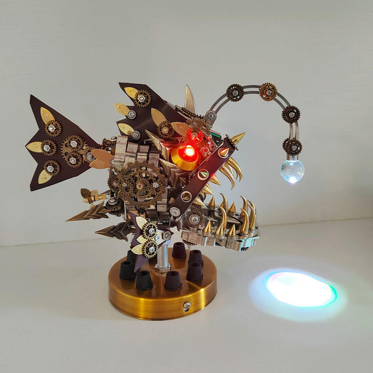 Lantern Fish 3D DIY Steampunk Lanternfish Anglerfish Lamp3D Metal Model Kits 700PCS - stirlingkit