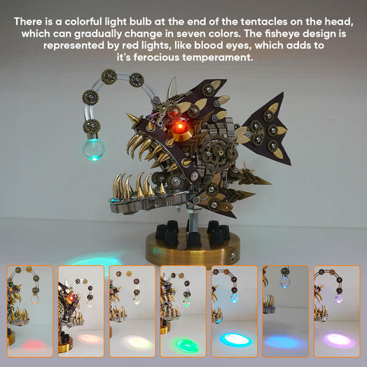 Lantern Fish 3D DIY Steampunk Lanternfish Anglerfish Lamp3D Metal Model Kits 700PCS - stirlingkit