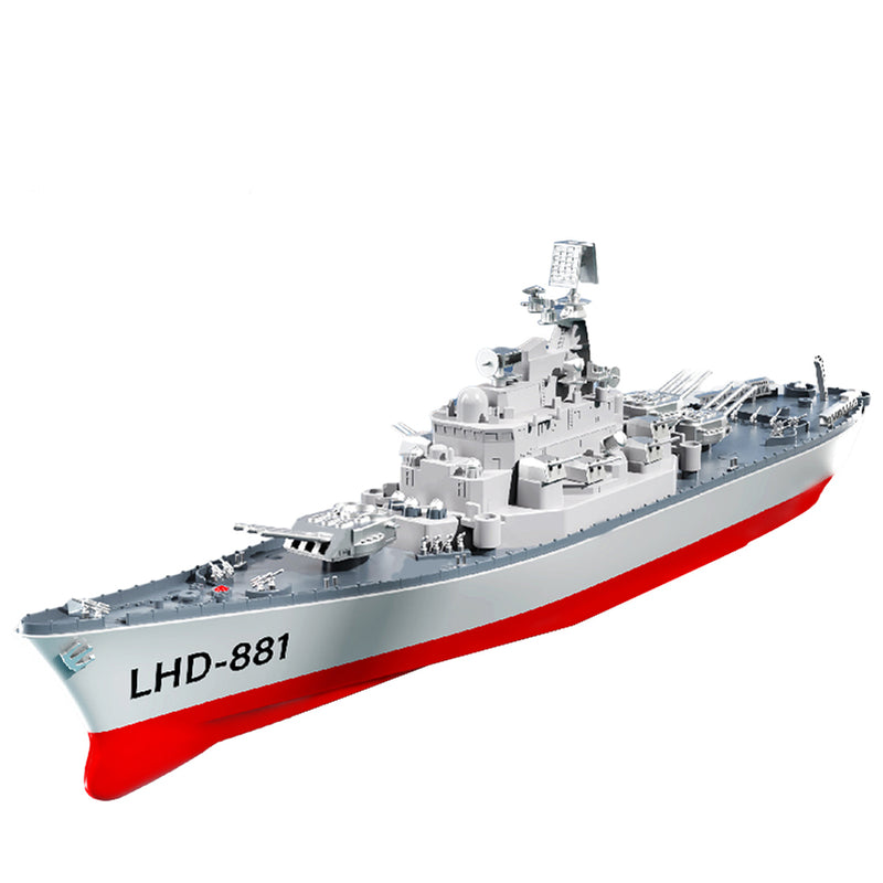 LHD-881 RC Boat 1/390 2.4G RC Electric High-Frequency Twin-Engine Battleship Model