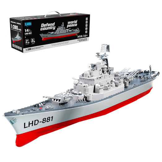 LHD-881 RC Boat 1/390 2.4G RC Electric High-Frequency Twin-Engine Battleship Model