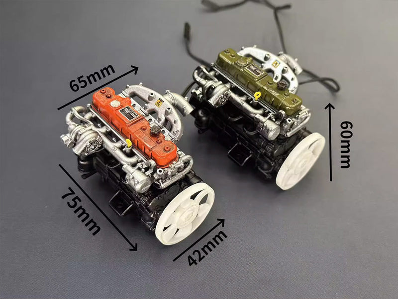 Pre-painted model L4 Car Engine kits With Turbocharger 1/20th Scale for Scale Modelers