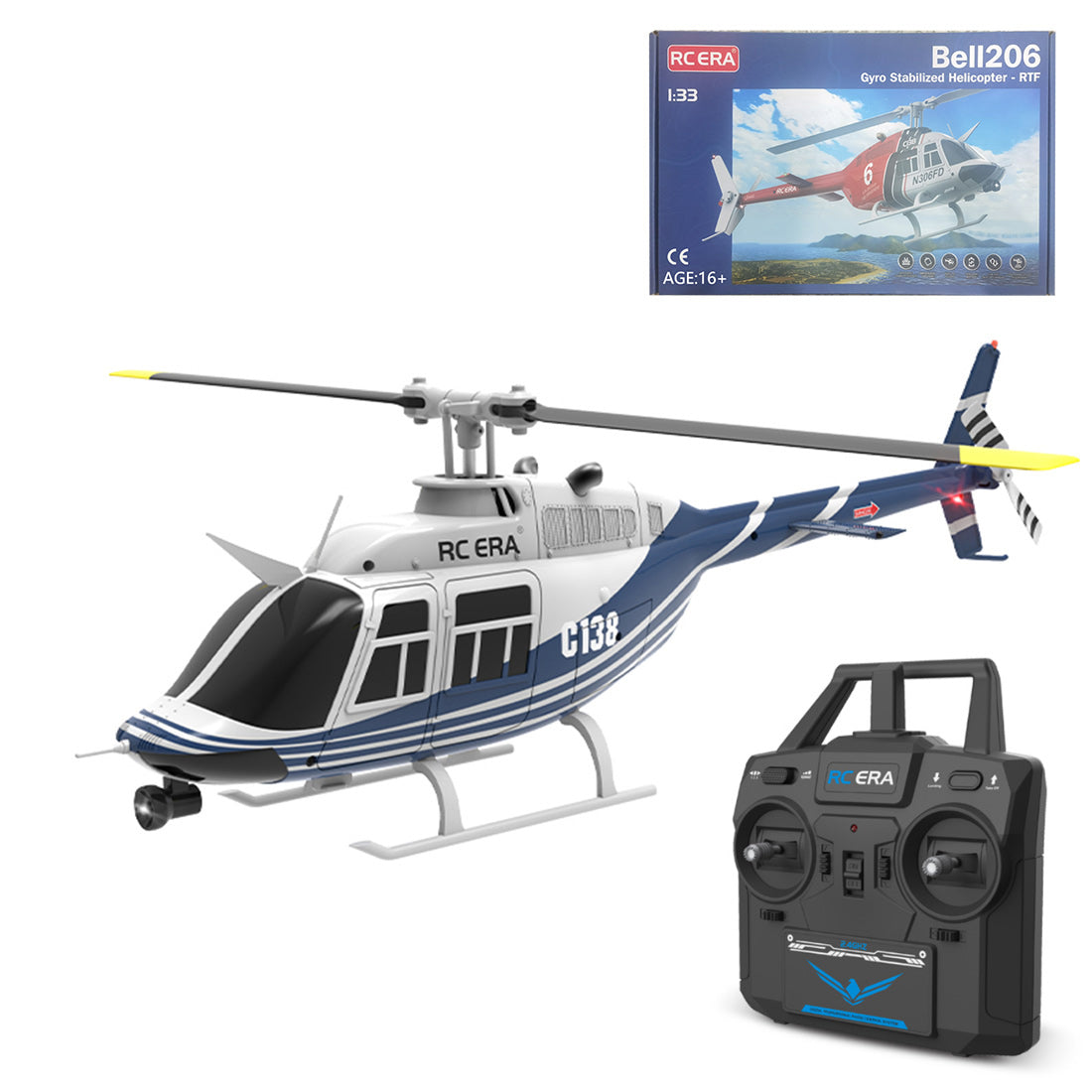 RC ERA C138 206 RC Helicopter 2.4G 6CH 1/33 Scale No Aileron Helicopter with Altitude Hold