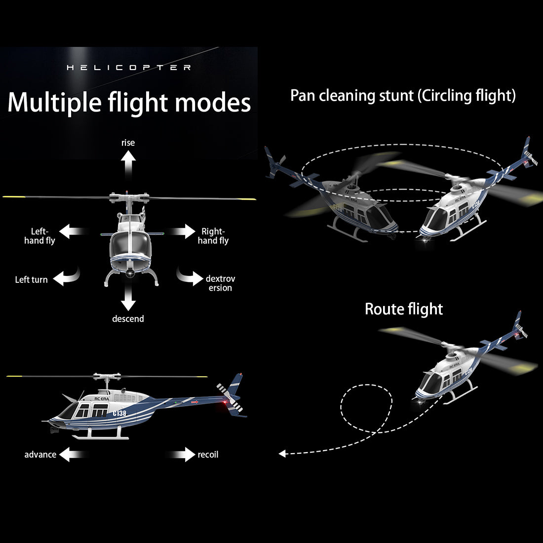 RC ERA C138 206 RCHelicopter 2.4G 6CH 1/33 Scale No Aileron Helicopter with Altitude Hold