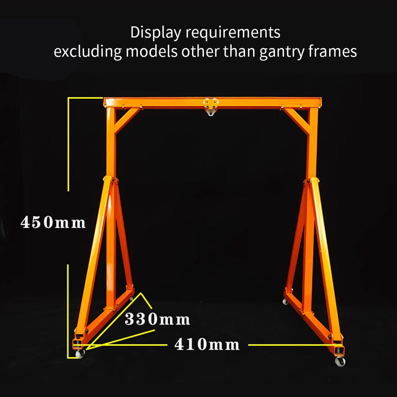 Stainless Steel Gantry Cranes with Chain Hoist Set for 1/12 and 1/14 Scale Car Model