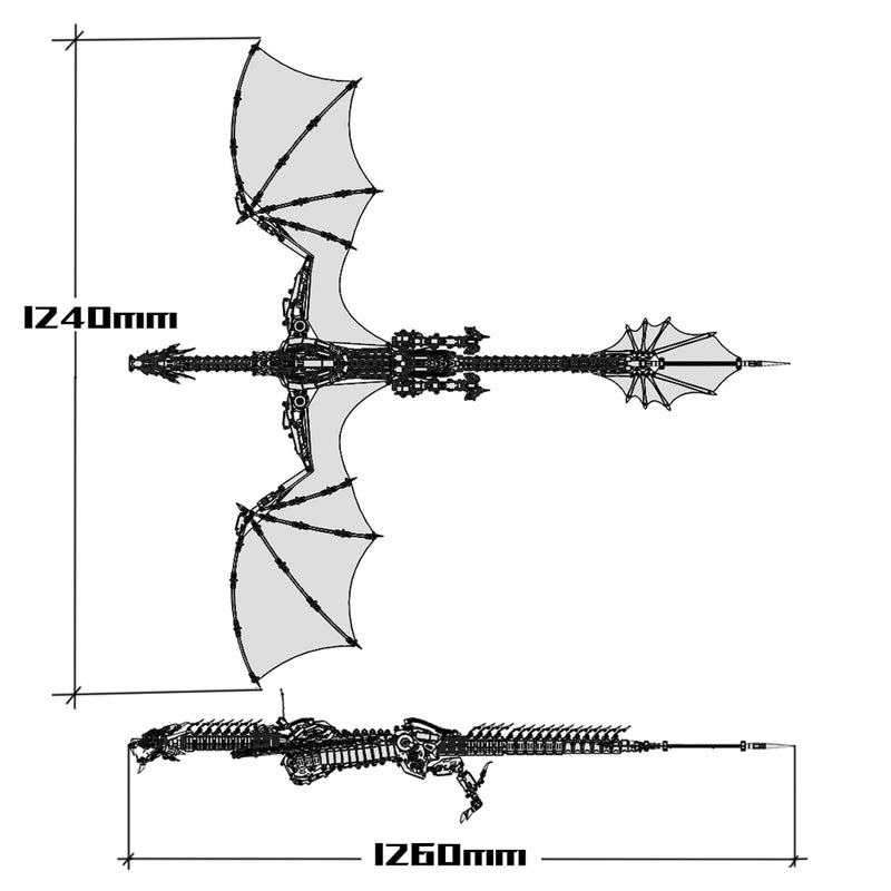 Super Large 3D Metal Aurora Dragon Difficult Puzzle Model Building kits for Adults