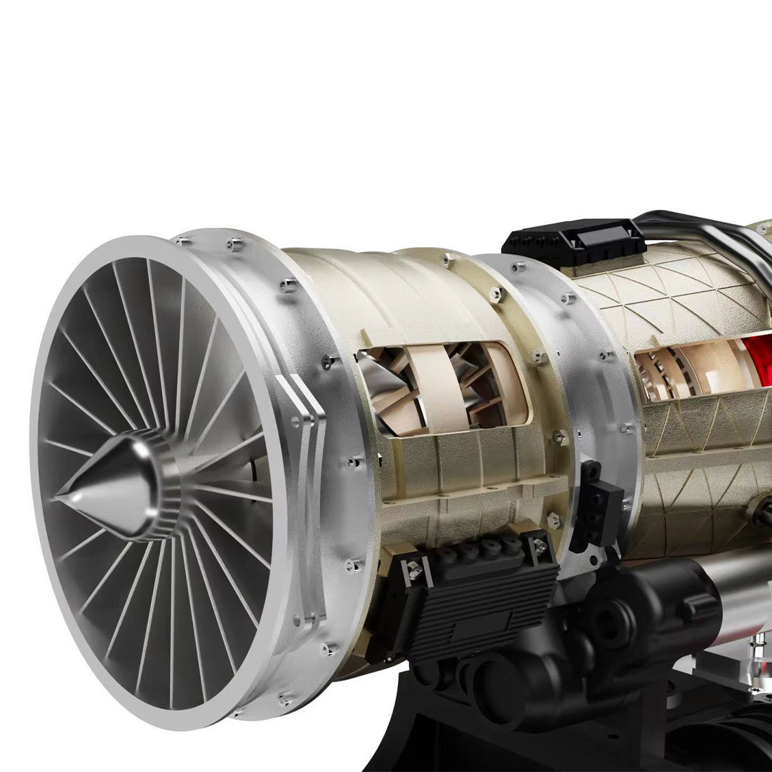 TECHING DM135 1/10 Turbofan Engine Model Kit that Works F35 Military Fighter Jet Engine Kits 600+PCS