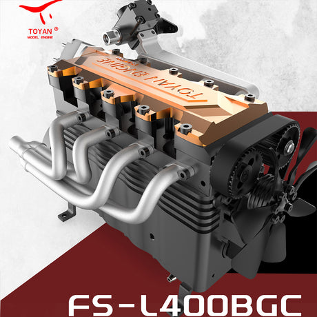 TOYAN FS-L400 14cc Inline 4 Cylinder 4 Stroke Water-cooled Assembly Engine Model For RC Model Car Ship Airplane - stirlingkit