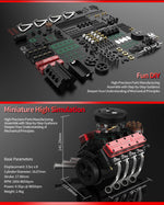 TOYAN FS-V800WGPC 1/10 Mini V8 Engine Model Building kits Run on Gas 28cc