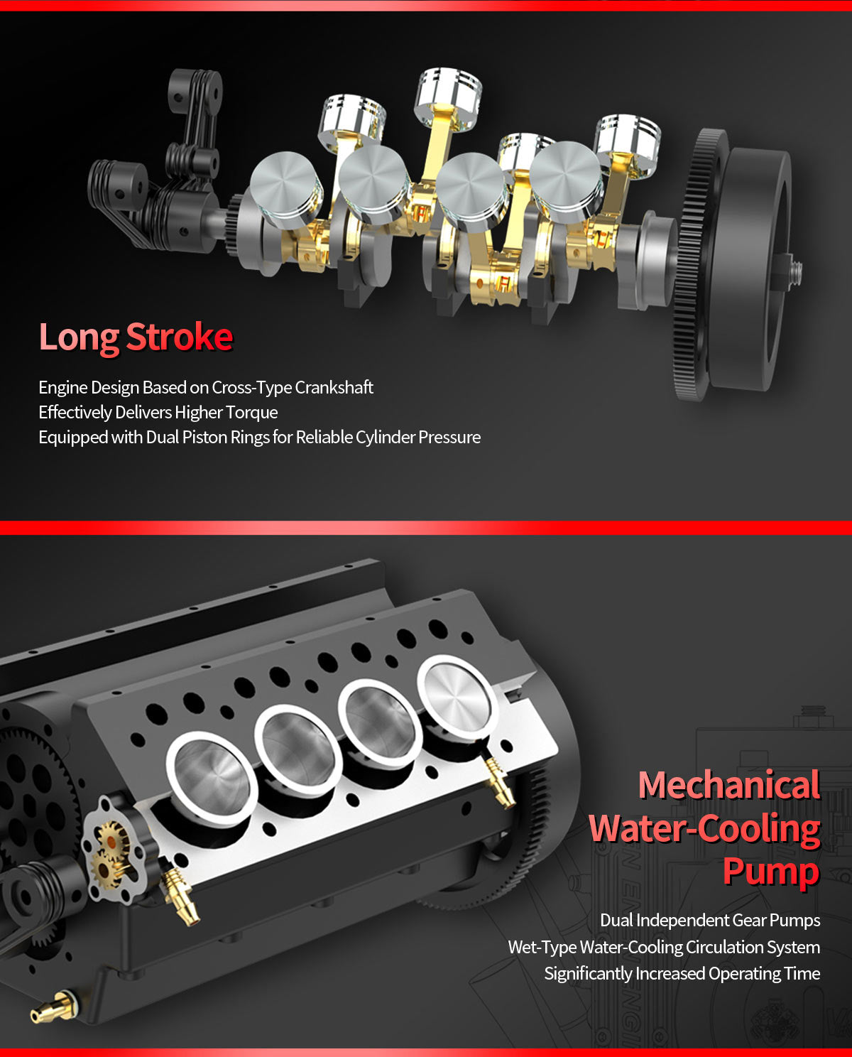 TOYAN FS-V800WGPC 1/10 Mini V8 Engine Model Building kits Run on Gas 28cc