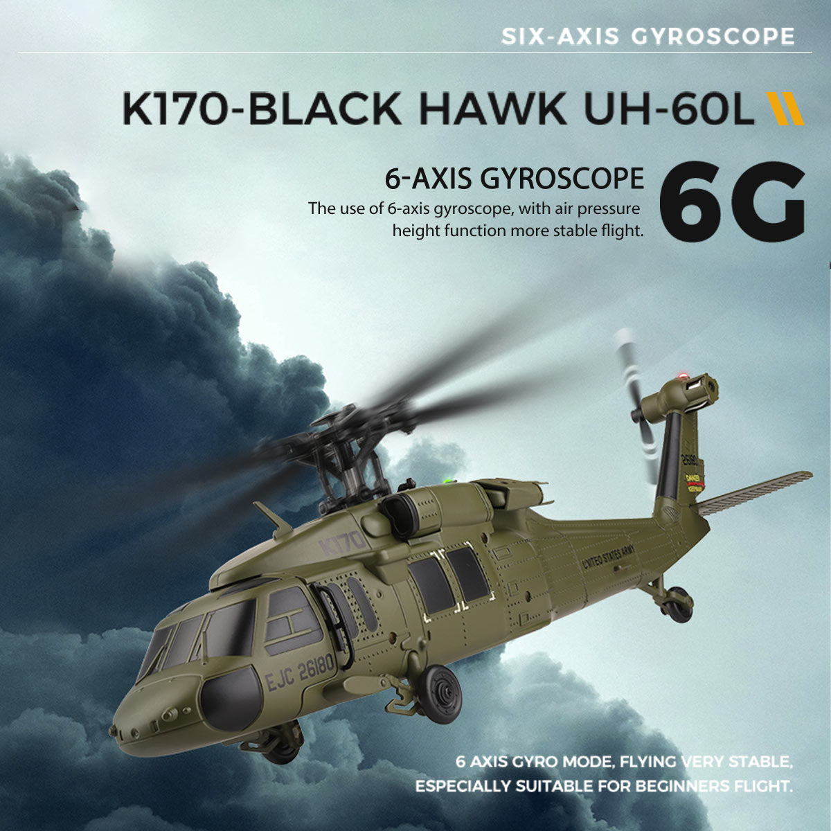 WLTOYS XK 170 Blackhawk UH-60L RC Helicopter With Landing Pad and Display Stand K170