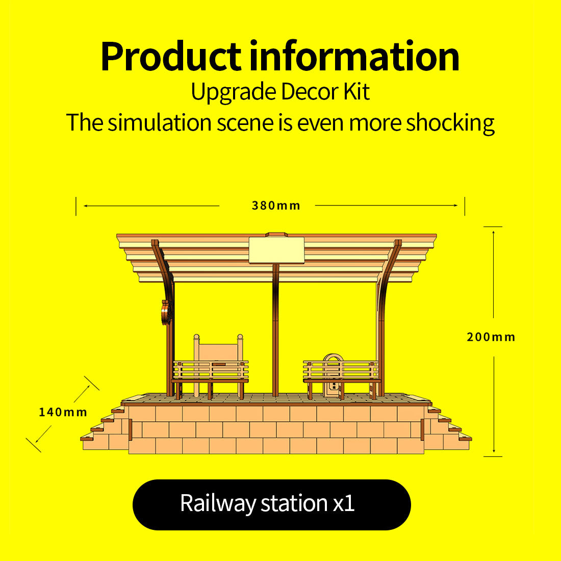 Wooden Train Railway Scene Model Sets for Retrol Beam Steam Engine