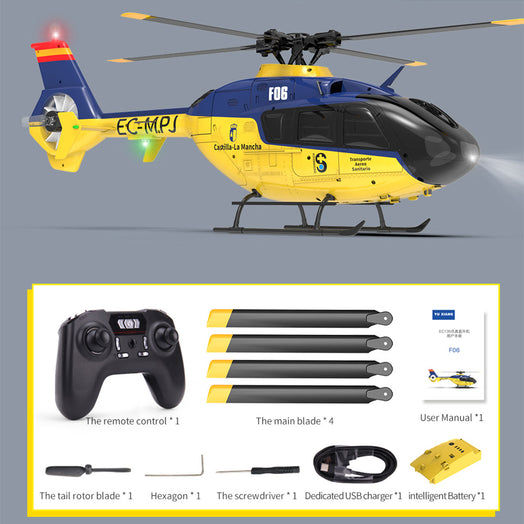 YU XIANG EC-135 1/36 2.4G 6CH Direct Drive Brushless 3D/6G RC Helicopter Model - RTF Version - stirlingkit