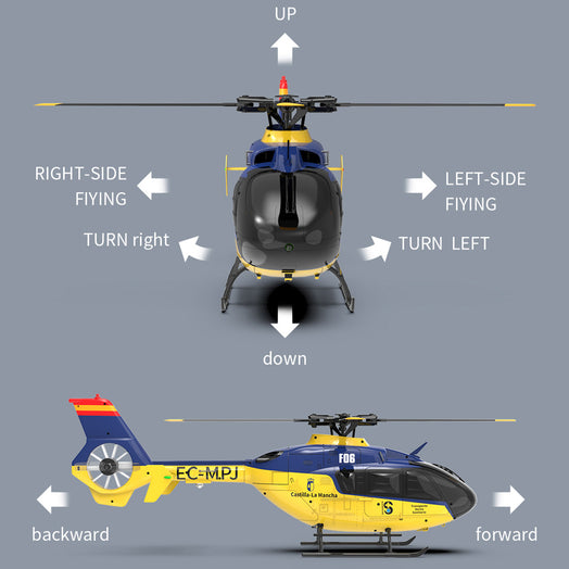 YU XIANG EC-135 1/36 2.4G 6CH Direct Drive Brushless 3D/6G RC Helicopter Model - RTF Version - stirlingkit