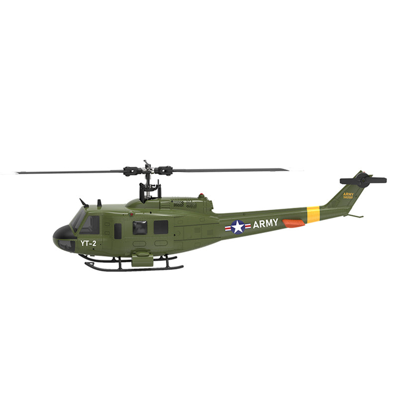 YU XIANG F07 UH-1 Huey 2.4G 6CH 1/34 Scale RC Military Helicopter Flybarless Helicopter Model Easy to Fly