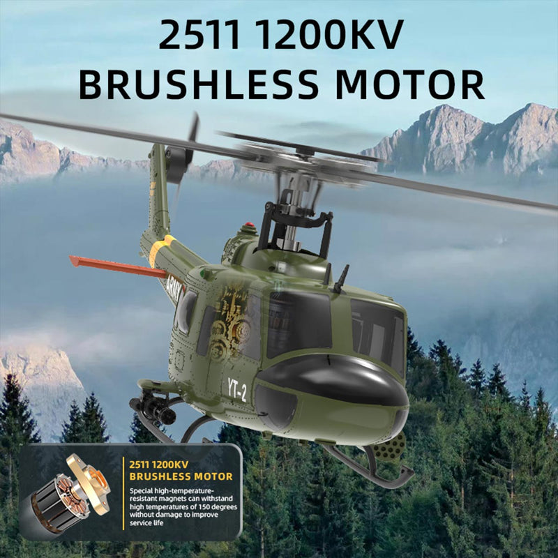 YU XIANG F07-V  UH-1 Huey 3D Stunt RC Helicopter 2.4G 6CH Brushless Direct-Drive Flybarless Aircraft Model 1/34 Scale RTF Version