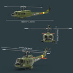 YU XIANG F07-V  UH-1 Huey 3D Stunt RC Helicopter 2.4G 6CH Brushless Direct-Drive Flybarless Aircraft Model 1/34 Scale RTF Version