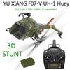 YU XIANG F07-V  UH-1 Huey 3D Stunt RC Helicopter 2.4G 6CH Brushless Direct-Drive Flybarless Aircraft Model 1/34 Scale RTF Version