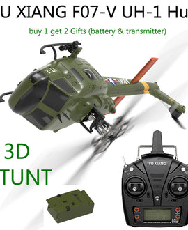 YU XIANG F07-V  UH-1 Huey 3D Stunt RC Helicopter 2.4G 6CH Brushless Direct-Drive Flybarless Aircraft Model 1/34 Scale RTF Version