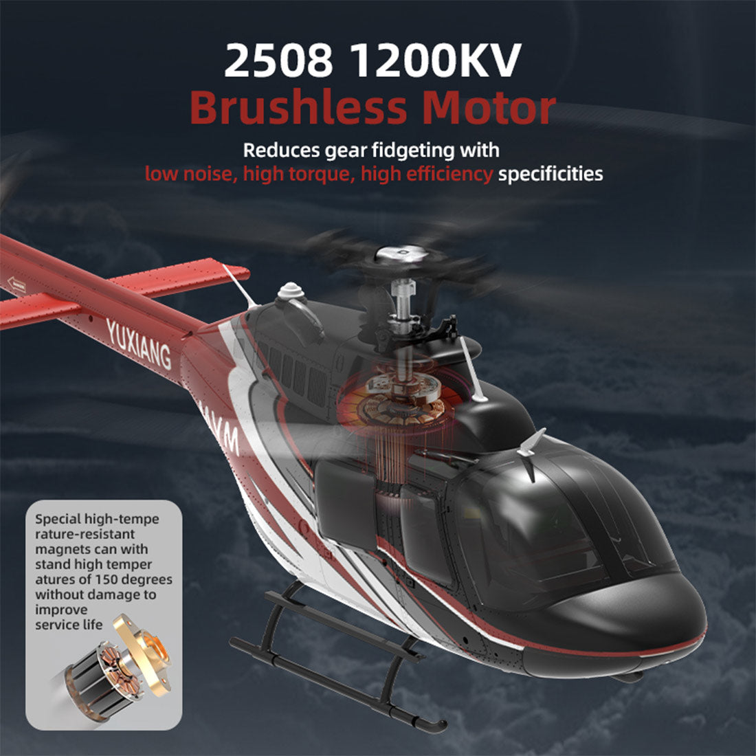 YU XIANG F08 Bell 206 Brushless Beginner Helicopter 2.4G 6CH Flybarless RC Helicopter Model RTF